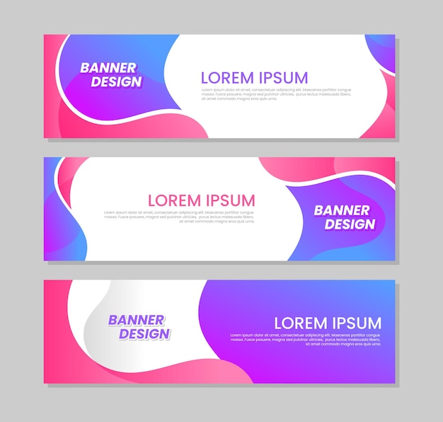 Gradiënt set banner sjabloon ontwerp collectie