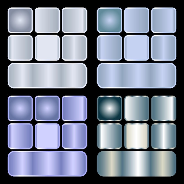 Vector a gradient set black background with a blue and gray square with the words rectangle on it