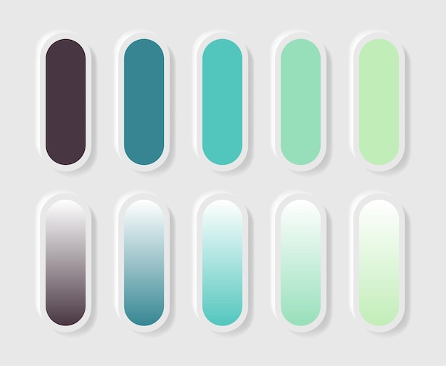 Vector gradient shade in neomorphism style pantone fresh style palette in rgb hex