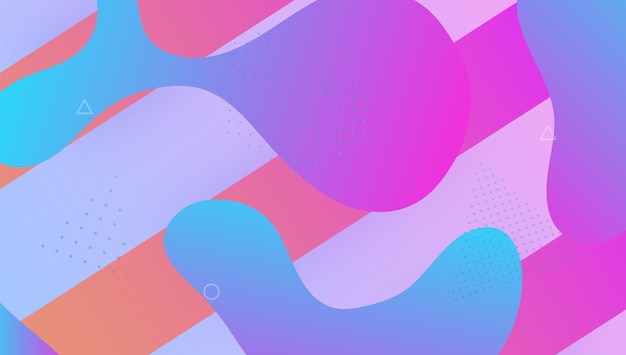 Gradient shape wavy abstract background rainbow layout color