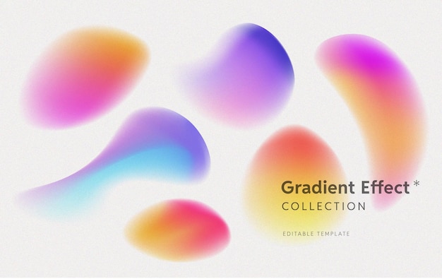 Vector gradient shapes collection trendy design