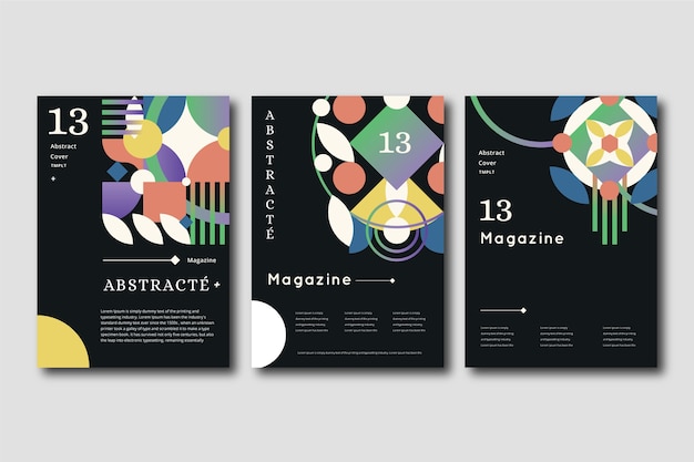 Gradient shapes with colourful geometric design cover