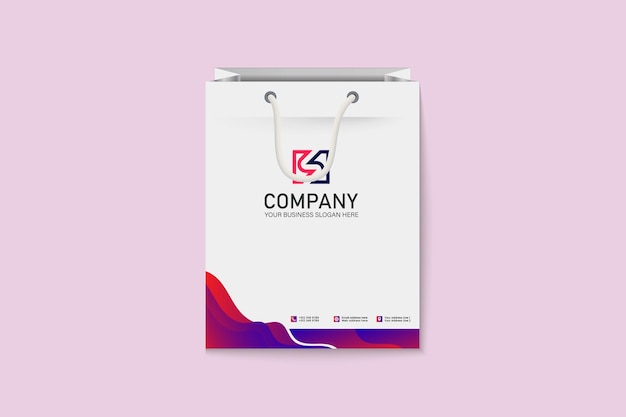 Gradient shopping bag for modern business company