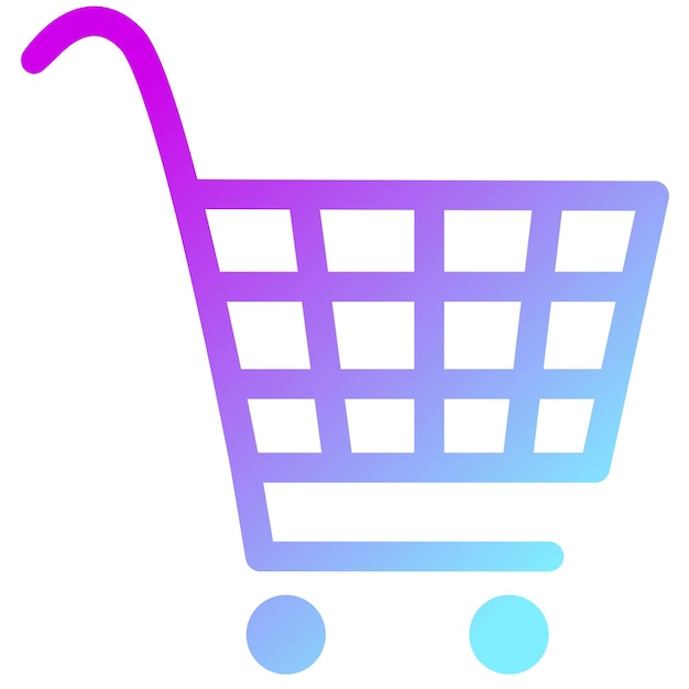 gradient shopping cart icon for buying goods in the store