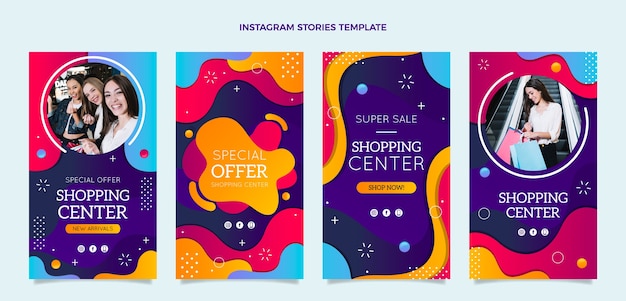 Gradient shopping center instagram stories