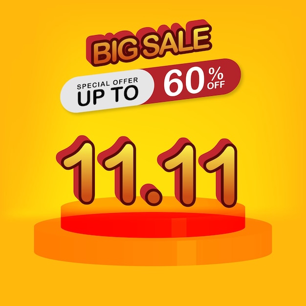 Gradient single's day 11 11 sale banner