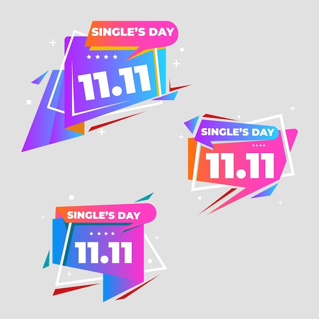 gradient single s day sale labels collection design vector illustration