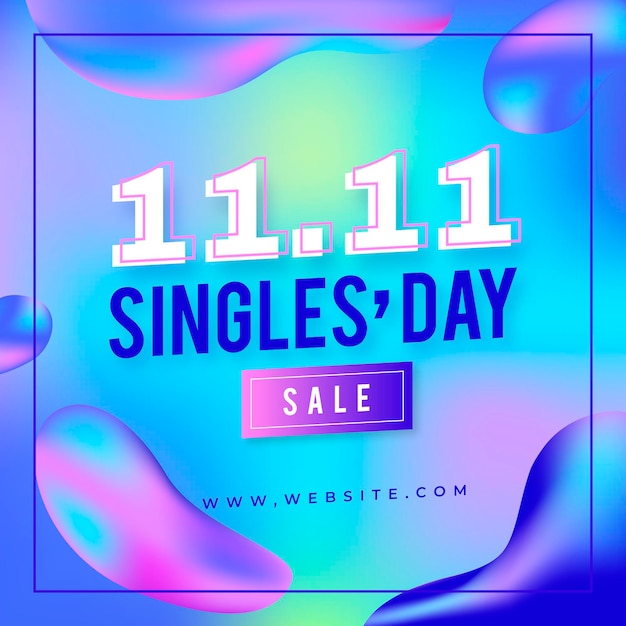 Vector gradient singles day holiday sale background