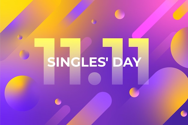 Gradient singles day holiday wallpaper