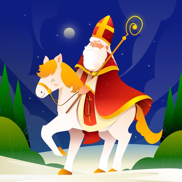 Vector gradiënt sinterklaas illustratie