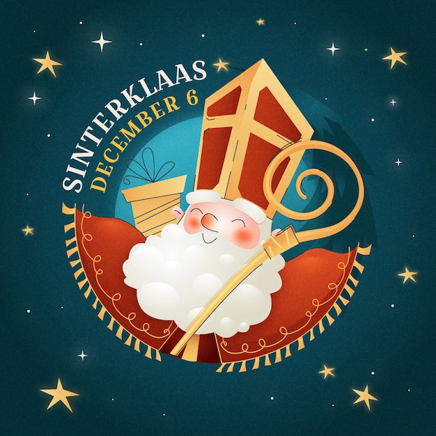 Illustrazione di sinterklaas a gradiente