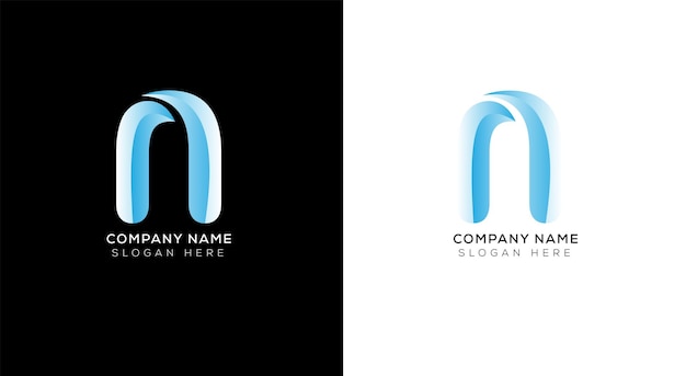 Gradient small letter n logo design