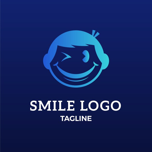 Gradient smile logo template