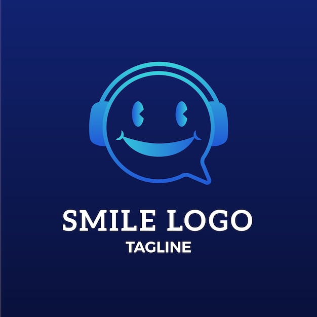 Gradient smile logo template