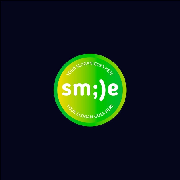 ベクトル グラデーション笑顔のロゴのテンプレート