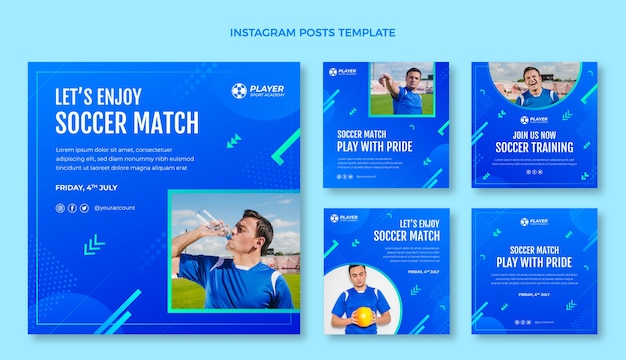 Vector gradient soccer template