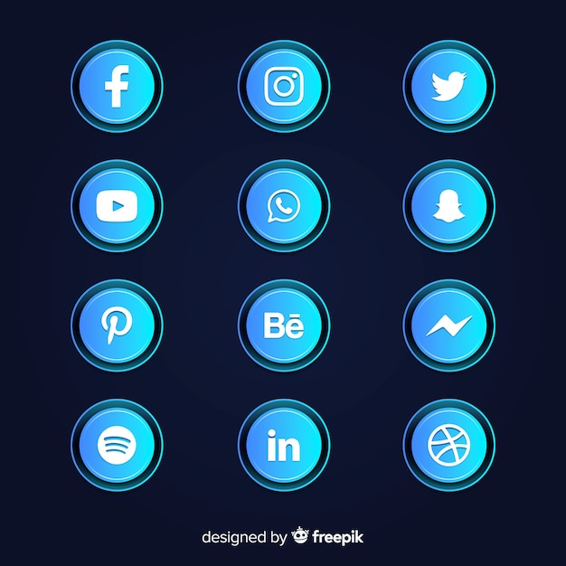 Vector gradient social media icons collection