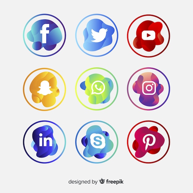 Vettore gradient social media logo collectio