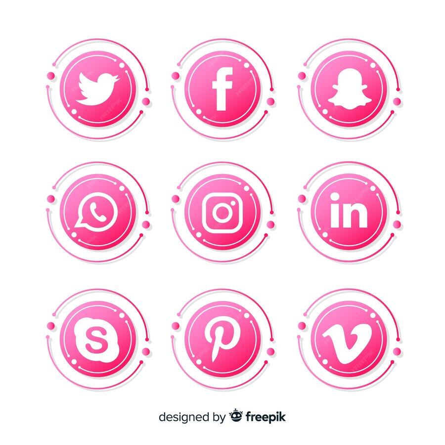 Premium Vector | Gradient social media logo collection