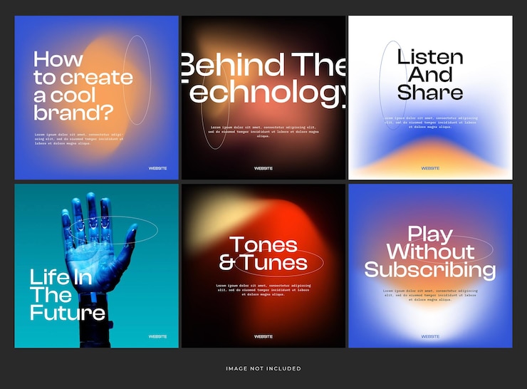 Vector gradient social media post template