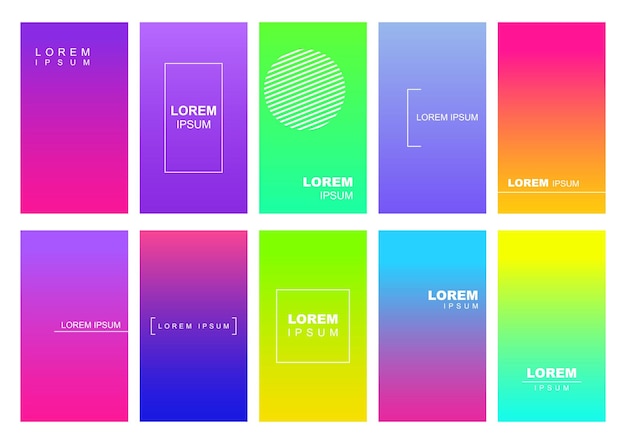 Gradient social media stories duotone template set