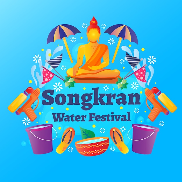 Gradient songkran illustration