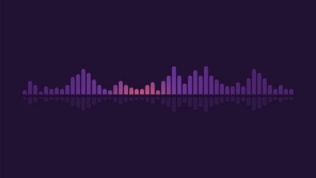 Vector gradient sound wave purple background