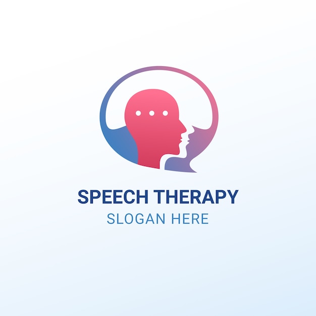 Vector gradient speech therapy logo