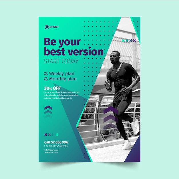 Vector gradient sport flyer template