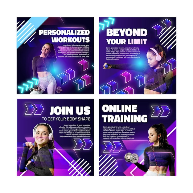 Gradient sport instagram-berichten