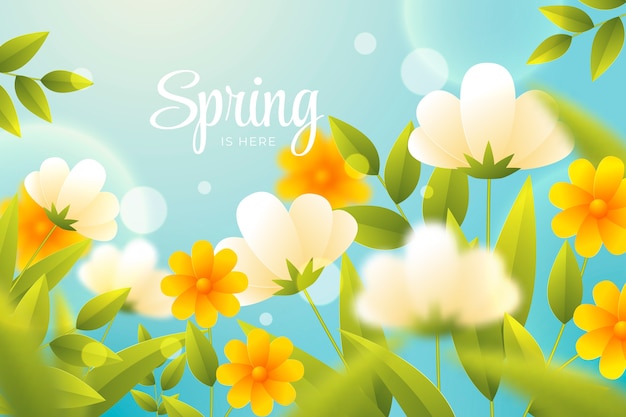 Gradient spring floral background