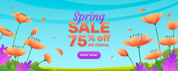 Gradient spring sale horizontal banner