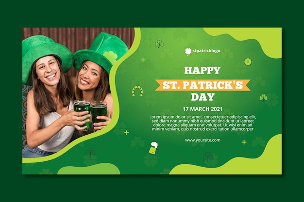 Gradient st. patrick's day banner template