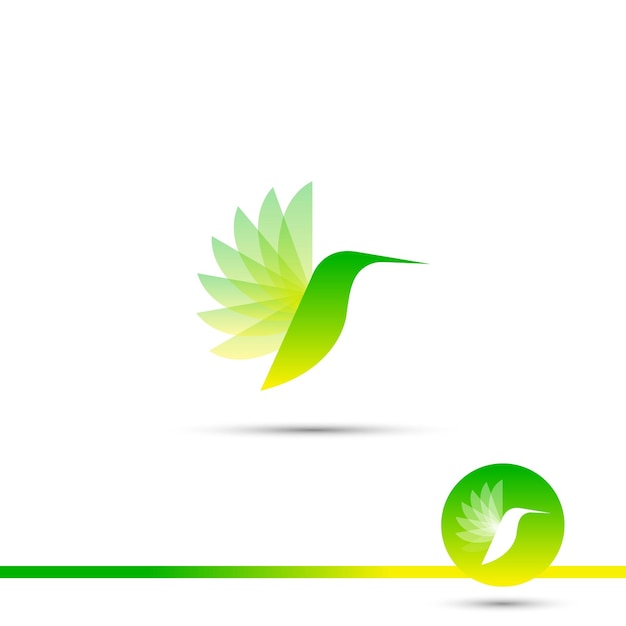 Gradiënt stijl slingeren vogel logo ontwerpconcept