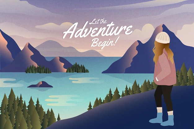 Vector gradient style adventure background