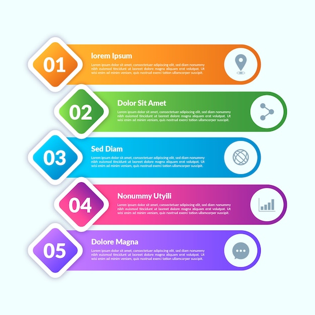 Vector gradient style infographic elements