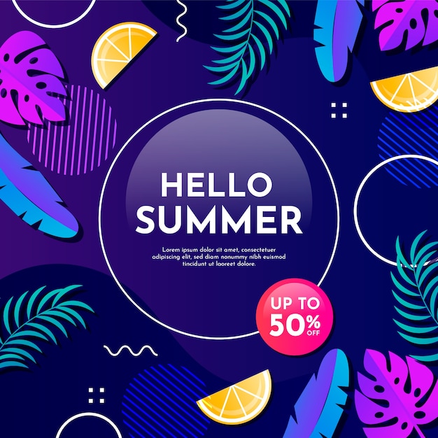 Vector gradient summer illustration