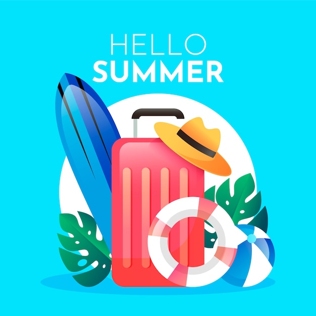 gradient summer illustration
