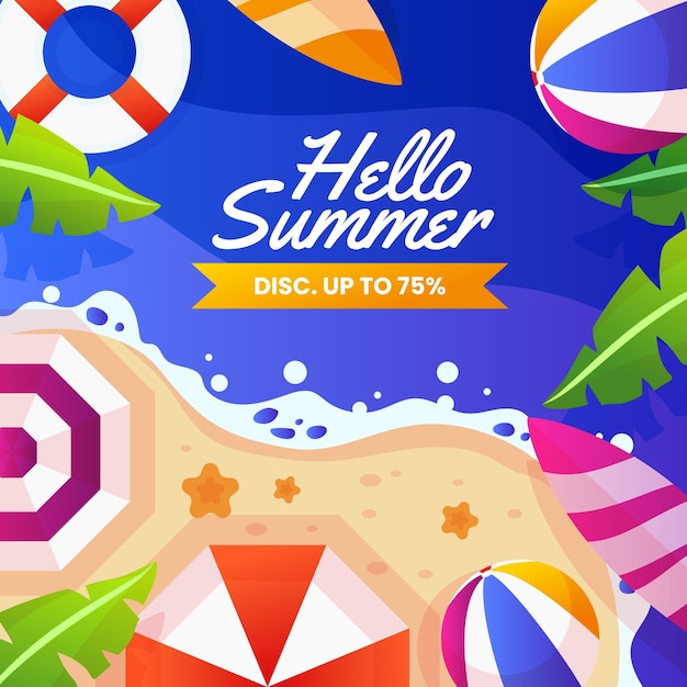 Gradient summer sale illustration