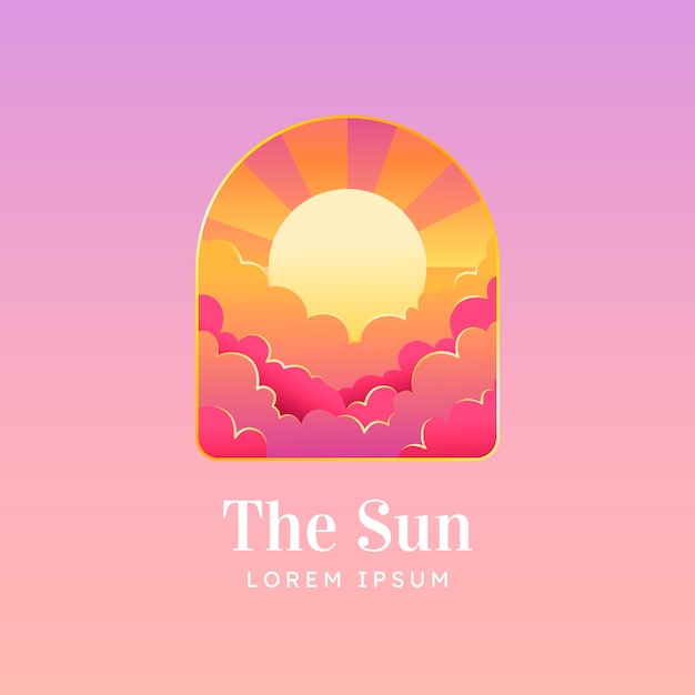 Vector gradient sun logo design