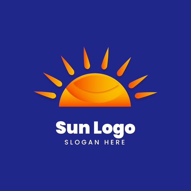 Vettore design del logo del sole sfumato