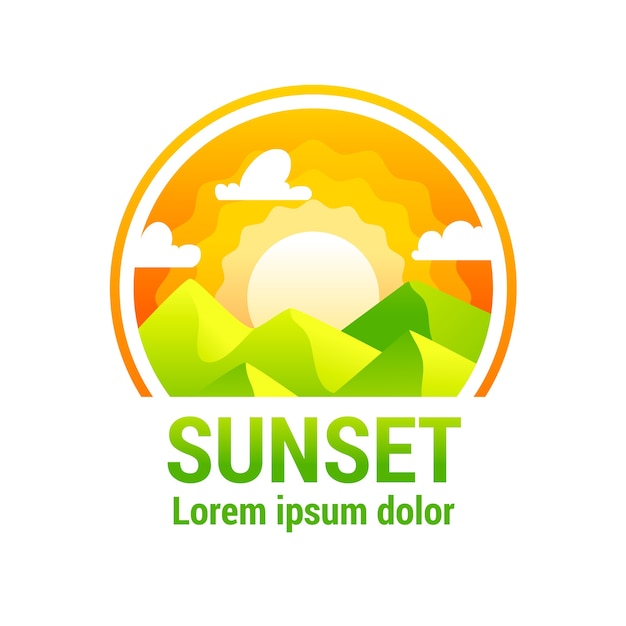 Gradient sun logo template design