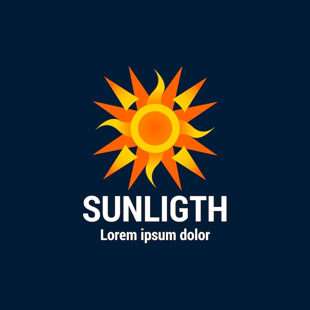 Vector gradient sun logo template design