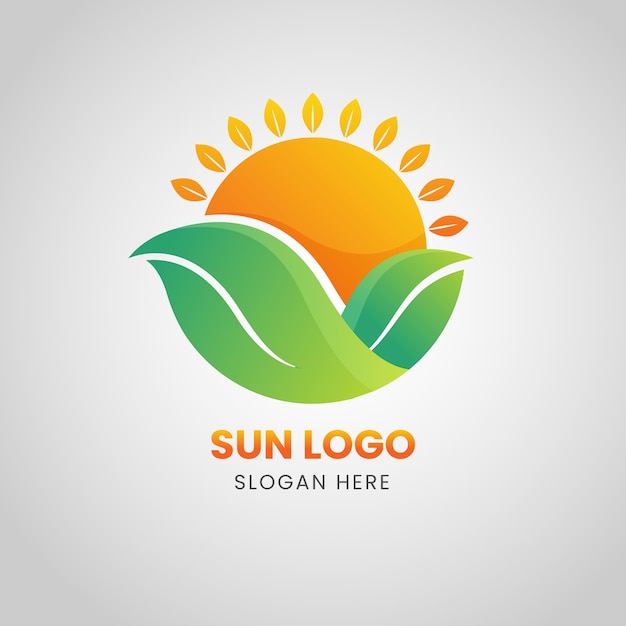 Modello di logo del sole sfumato