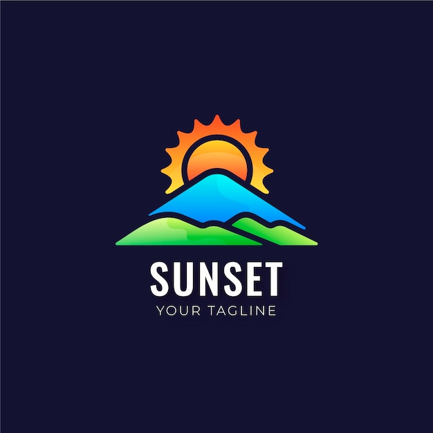 Gradient sun logo template