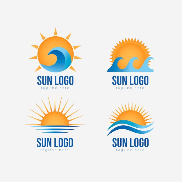 Modello di logo del sole sfumato