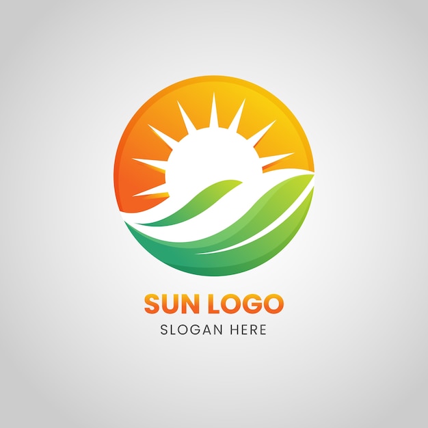 Gradient sun logo template