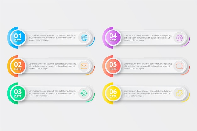 Gradient table of contents infographic