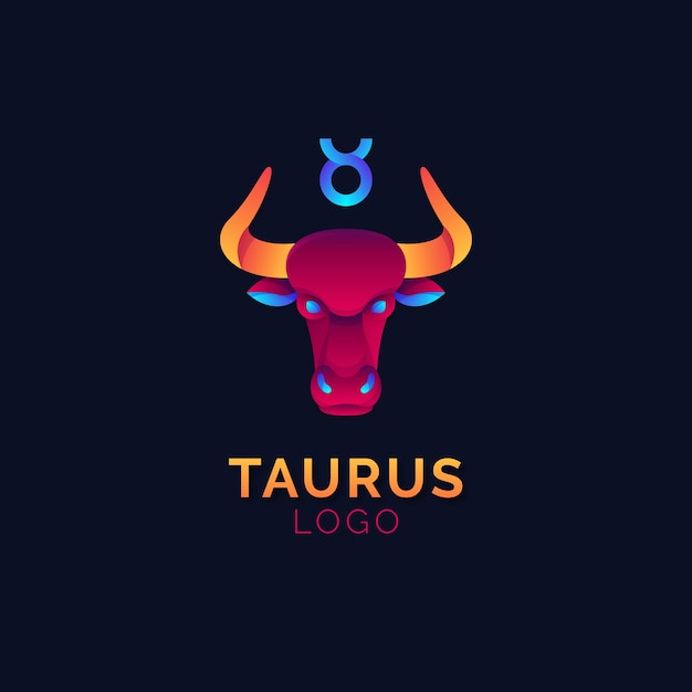 Vector gradient taurus logo template