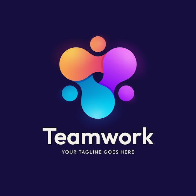 Vector gradient teamwork logo design